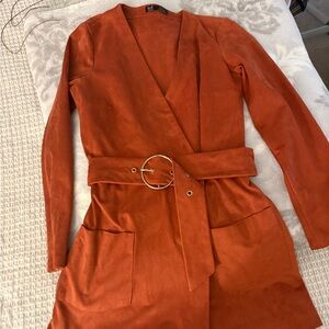 Zara Terracotta Suede-Look Garment